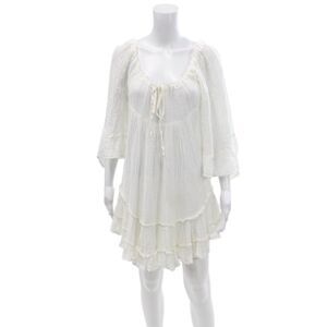 Sunday Tropez Womens Off Shoulder Bell Long Sleeve Dress White Size OS